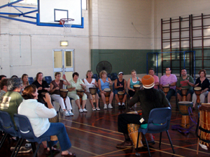 Gold Coast Institute of TAFE Tallebudgera Sport and Recreation Centre Stars Day team building interactive drumming